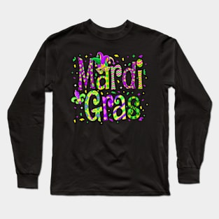 Mardi Gras Parade Outfit Men Women Kids Long Sleeve T-Shirt